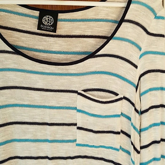 Bobeau light weight striped top - Picture 2 of 5